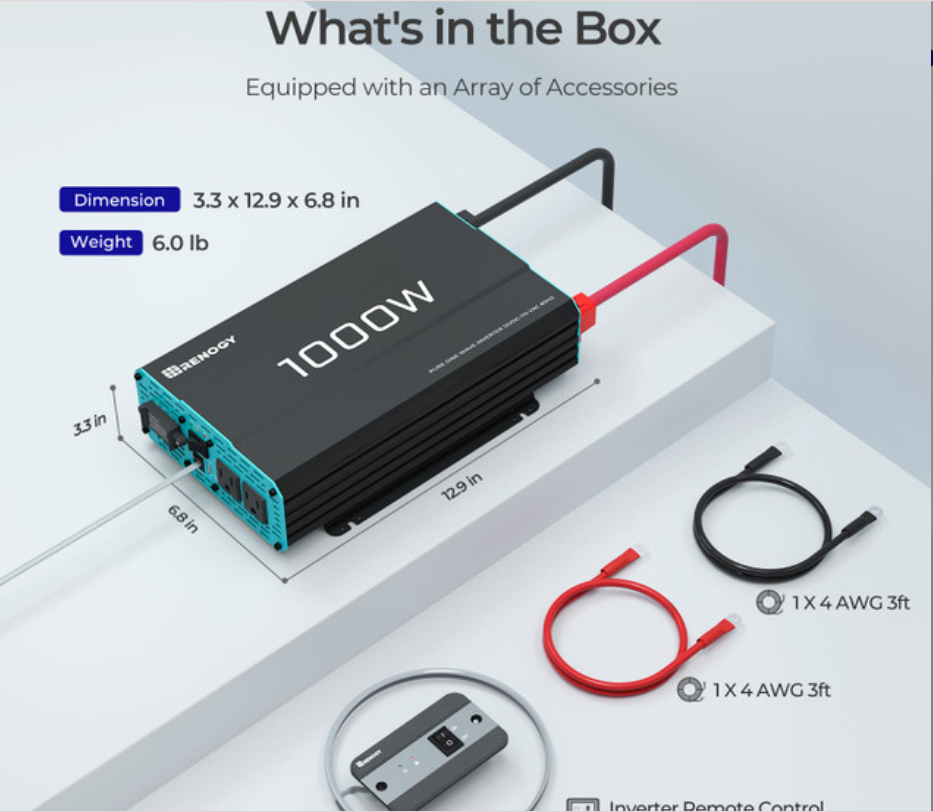 1000W 12V Pure Sine Wave Inverter (New Edition)-1