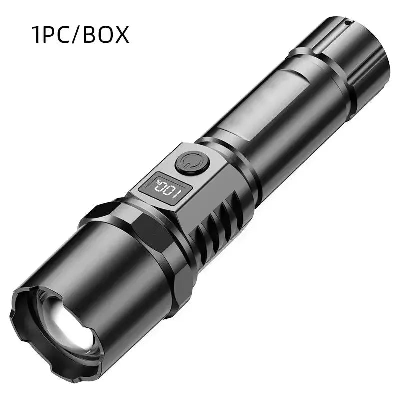 100000LM Powerful LED Flashlight Rechargeable Zoom Tactical Torch 2000M Long Range Powerful Flashlight Fishing Camping Lantern